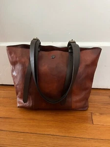 CHIARUGI Firenze Italian Designer Handbag Genuine Brown Leather Tote Bag - Picture 1 of 8