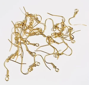 316L Quirúrgico Acero Oro Pendientes Alambre Pez Gancho en Blanco X 10Pairs GB - Imagen 1 de 2
