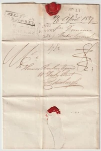 1839 LERWICK SHIP LETTER VIA PETERHEAD ANDREW DUNCAN TO THOMAS RANKIN EDINBURGH - Picture 1 of 3