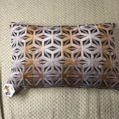 URBAN STANDARD 16x24 Duck Feather Fill Luxury Pillow Belgium Cut Velvet Callisto - Image 1 of 4