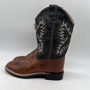 Botas occidentales Cody James RYDER marrón azul cuero punta cuadrada niño talla 3.0 D - Imagen 1 de 6