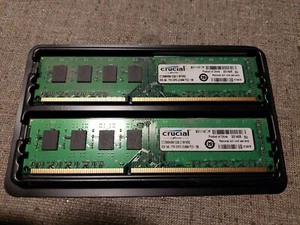 Crucial 2x2GB 240-Pin DDR3 UDIMM PC3-106 Desktop RAM Kit (4GB) - Picture 1 of 2