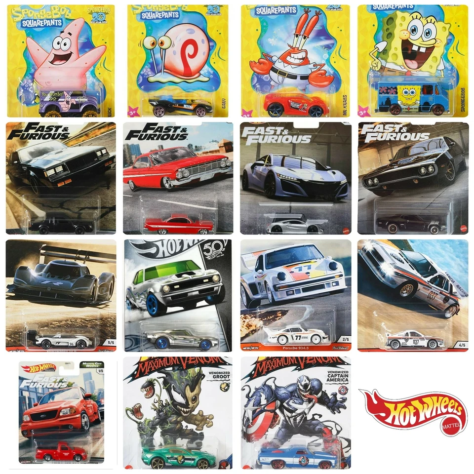 Colección Die-Cast de Hot Wheels a escala 1:64 - Marvel, Fast & Furious y más Foto 1 de 1