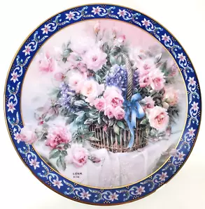 Plato Coleccionista Lena Liu Roses 1 en Cesta Colección Ramos 1992 Cottagecore - Imagen 1 de 9