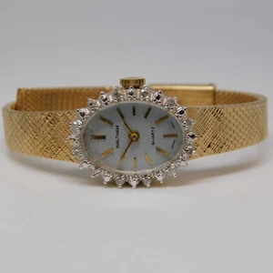 WALTHAM 12 Diamonds Two-Hand Quartz Analog Women's Watch New Battery - Picture 1 of 9