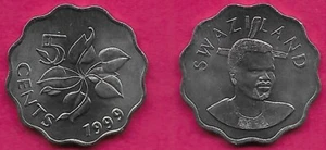 SWASILAND (ESWATINI) 5 CENT 1999 UNC ARUM LILY,PORTRAIT OF MSWAT III,SCRIPT;LAT - Bild 1 von 1
