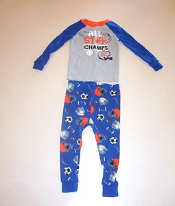 Kleinkind Jungen Wonder Nation grau & blau Sport bedruckt Baumwolle 2-teiliger Pyjama 2T - Bild 1 von 1