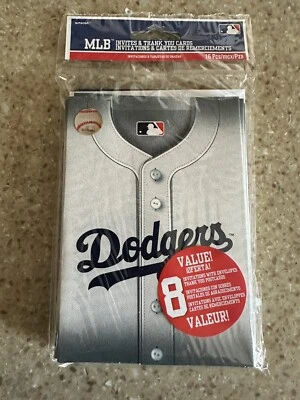 Los Angeles Dodgers MLB Pro Baseball Sports Party Invitations & Thank You Notes - Image 1 of 4