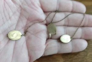 Antique  Gold  Filled Shell Mens Buttons Chain Waistcoat Vest Clips  - Picture 1 of 8