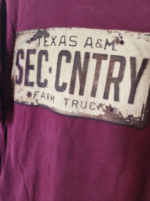 Texas A&M T Shirt SEC Country Size XL Farm Truck License Plate Aggies Preshrunk  - Image 1 of 4