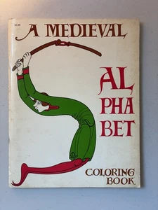 Ein mittelalterliches AL PHA BET Malbuch Vintage 1970 sehr guter Zustand Null wurde coloriert - Bild 1 von 11