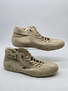 Scarpe uomo LDeck beige stivali alti scamosciati fatti a mano antiscivolo taglia 10 - Foto 1 di 16