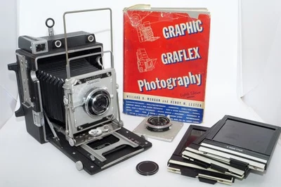 Graflex 4X5 Crown Graphic Top RF camera. Schneider 135mm f4.7,  90mm f6.8 lenses - Image 1 of 4