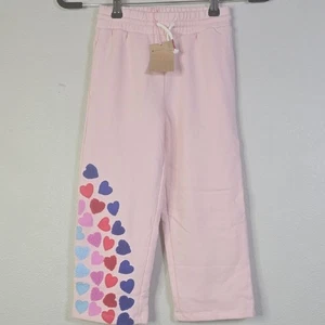 Mini Boden Wide Leg Pink and Blue Heart Joggers Size 5-6 Years NwT. - Picture 1 of 7