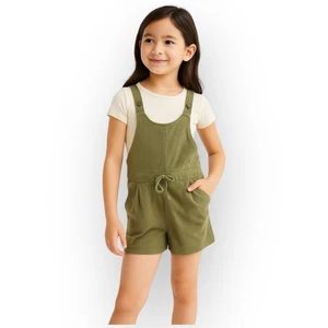 EUC Kensie Girl Olive Green Overalls Romper  Size 7 - 417 - Picture 1 of 7
