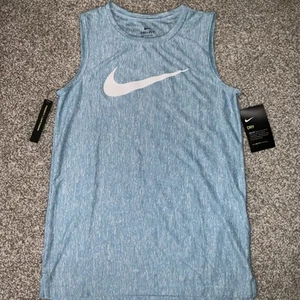 Nike Boys Dri Fit Sleeveless Training Tank Top Size LARGE Blue NEW NWT - Picture 1 of 4