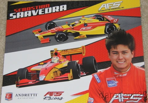 2012 Sebastian Saavedra AFS Chevy DW12 Dallara Indy Car postcard Cover