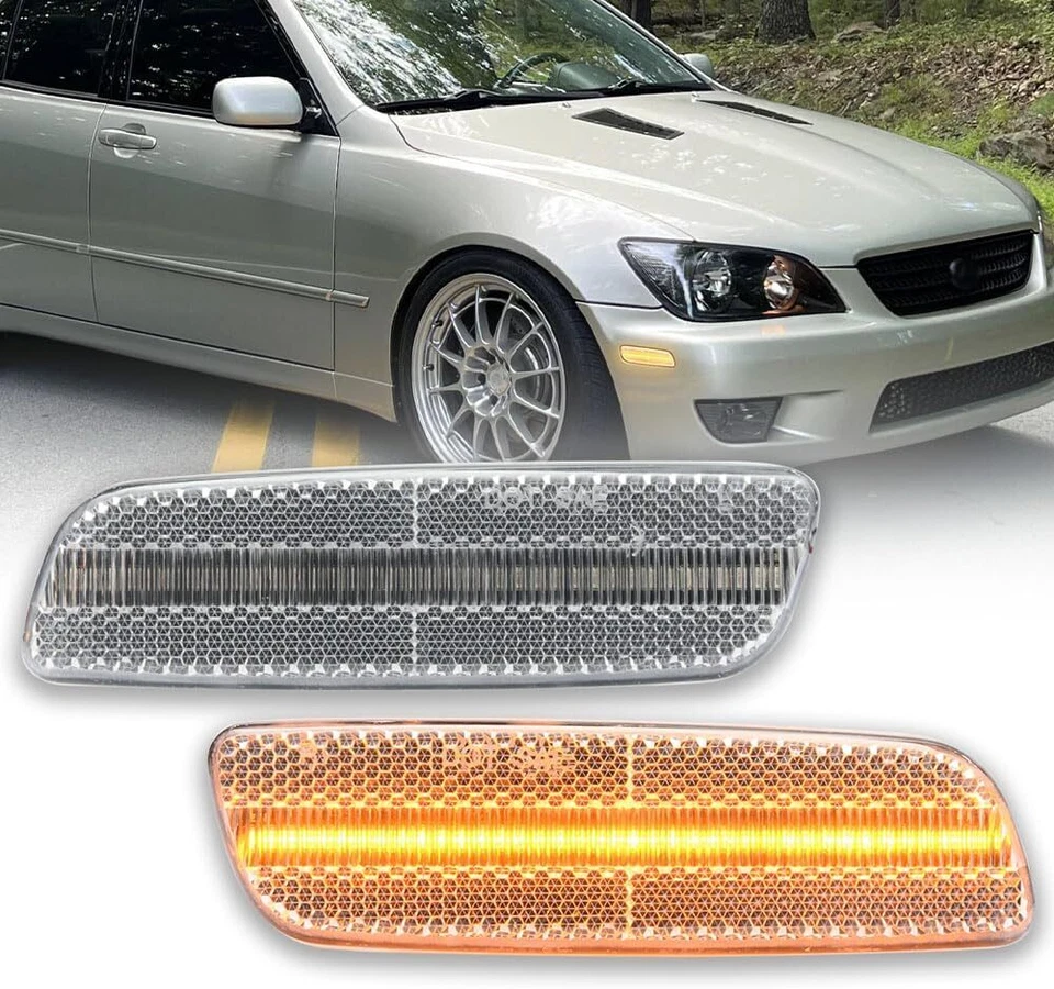 Luz de señalización lateral LED transparente para parachoques delantero para Lexus IS300 GS300 GS400 GS430 LS400 Foto 1 de 4