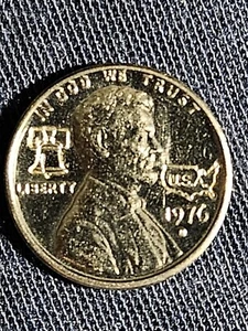 Raro centavo 1976 color plata EE. UU., campana estampada en el frente "D" relleno, (MS) - Imagen 1 de 14