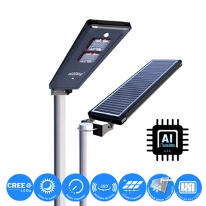 Solar Power AI Smart 3200LM Illuminate All Night Aluminum LED Area Parking Light - Picture 1 of 9