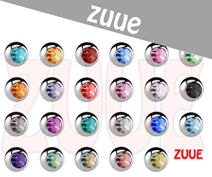 SPARE JEWELLERY BALLS 1.2mm JEWELLED COLOURS LIP LABRET BELLY TRAGUS BAR - Picture 1 of 19