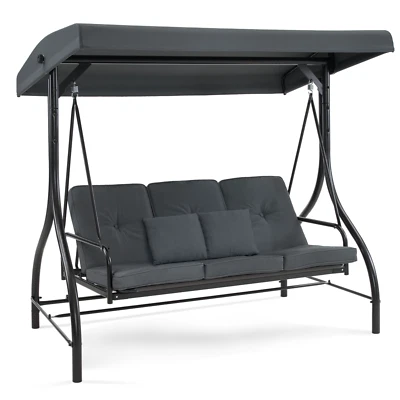 MCombo 3-Sitzer Hollywoodschaukel mit Liegefunktion, outdoor wetterfest 4088