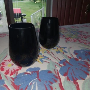 Riedel Sommeliers Stemless Black Crystal Wineglasses (2) Austria 4.5" - Picture 1 of 7