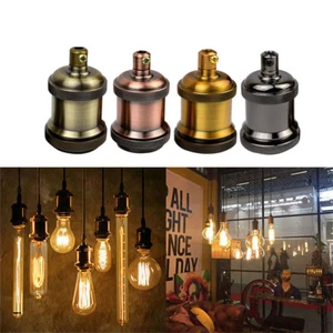 Industrial Pendant Light Bulb Holder Retro Edison E27 E26 Lamp Fitting Bulb Base - Picture 1 of 17