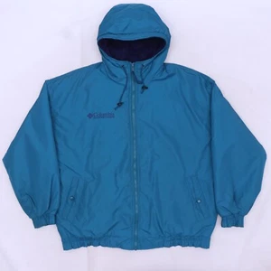 D6180 Vintage Columbia Sportswear Herren Fleece gefütterte Kapuze Windbreaker Jacke Gr. L - Bild 1 von 6