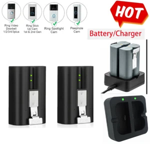 Rechargeable Battery with charger for Ring camera Doorbell 2/3/4/3 plus Lot - Picture 1 of 34