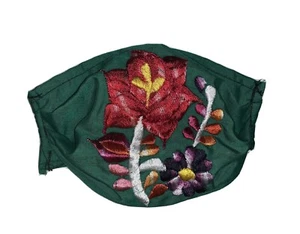 artesanal mexican face mask embroidered washable cubre bocas adult one size - Picture 1 of 2