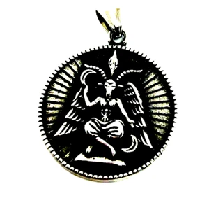 Baphomet Pentakel der Ziege Zinn Anhänger zweiseitig 1,5" (22098) - Bild 1 von 2