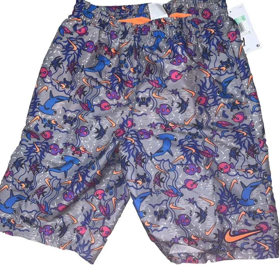 Nike Swim Boys Size L Sea Creatures Friends Fish Shorts Swim Trunks NESSC794-990