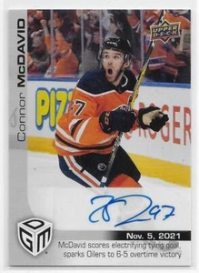 21/22 UPPER DECK GAME DATED MOMENTS AUTOGRAPH PARALLEL Connor McDavid #13 - Picture 1 of 2