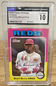 2024 Topps Heritage Chrome Elly De La Cruz RC /999 CGC Gem Mint 10 - Picture 1 of 2