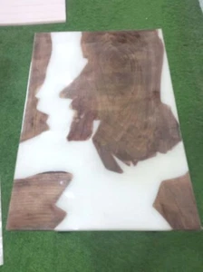 Sofá central de resina epoxi blanca mesa de café y comedor hecha a mano arte moderno decoración - Imagen 1 de 7