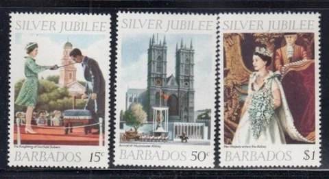 BARBADOS Silver Jubilee of Queen Elizabeth II MNH set Cover