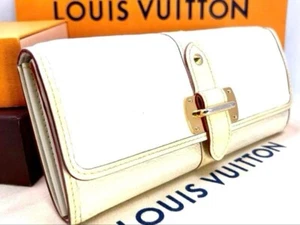 Cartera Louis Vuitton Suhali Portefeuille Fabilous M95646 Cuero Blanco Usada FS - Imagen 1 de 16