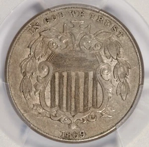 1869/69 Shield Nickel FS-1102 DDO & RPD PCGS AU50 Tough Variety! #CXO11 - Picture 1 of 3