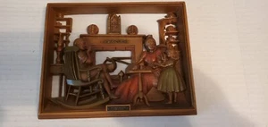 Vintage MCM Burwood Wall Hanging "At the Hearth Circa 1749" #2262 1970"s - Picture 1 of 5