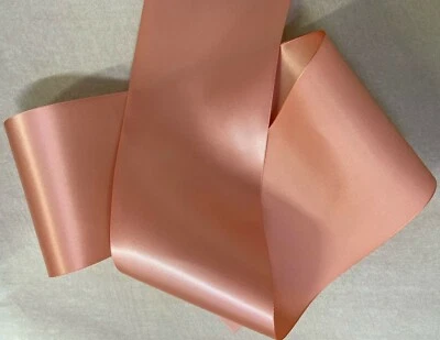 ROSE GOLD QUALITY SATIN SASH RIBBON-4 inch/100MM EXTRA WIDE-NEW COLOUR - Image 1 of 2