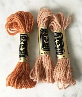 Anchor Tapisserie 100% Wool Tapestry Yarn -  Full & Partial 3 Skeins #0914 #0498 - Image 1 of 3