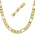 All Sizes 18KGP Yellow Gold Plated Figaro Chain Bracelet Anklet, Unisex Gift