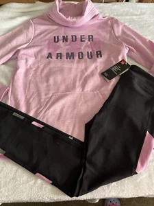 Woman’s Under Armor Sweatshirt & Leggings Set Size M Med Medium NWT Purple Black - Picture 1 of 6