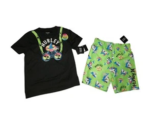 Hurley Boys Shorts Shirt Set Outfit Summer UPF 50+ Size 6 Years NWT $36 Retail - Picture 1 of 3
