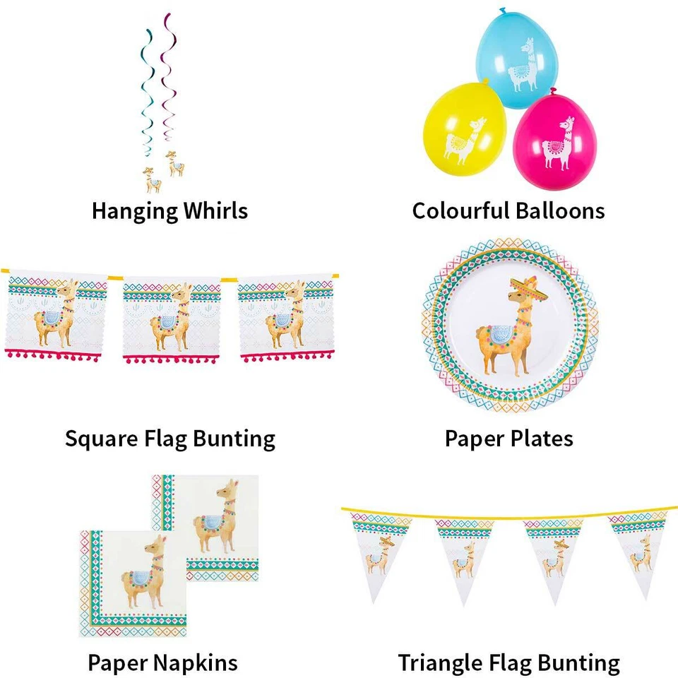 MEXICAN LLAMA DRAMA FUN DECORATIONS - PARTYWARE COMPLETE SELECTION - Image 1 of 4