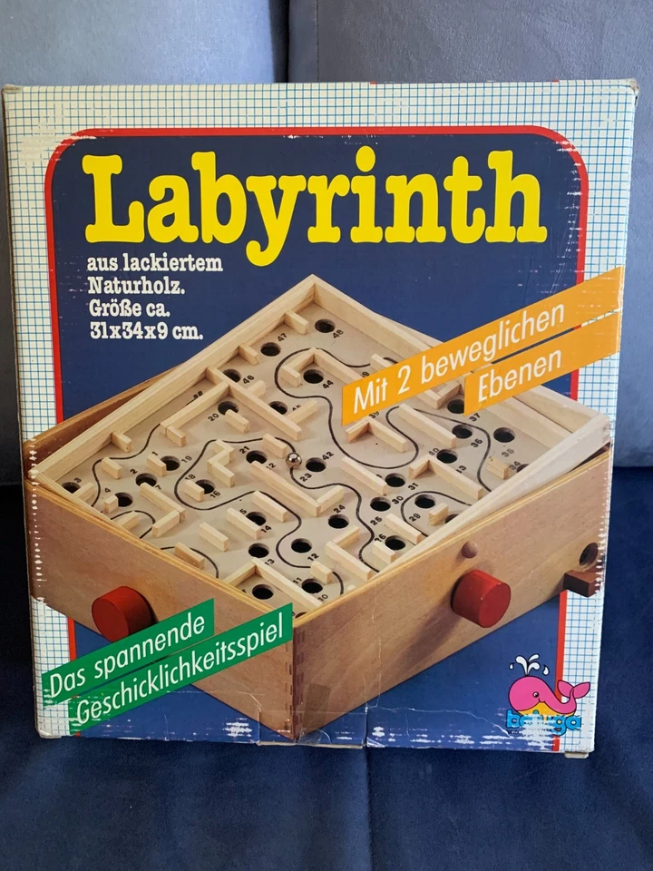Labyrinth Spiel aus Holz – Geschicklichkeitsspiel – von Beluga Top Zustand - Bild 1 von 4
