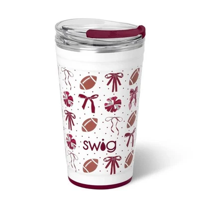 Taza de café de viaje apilable We've Got Spirit granate 24 oz con tapa Foto 1 de 4