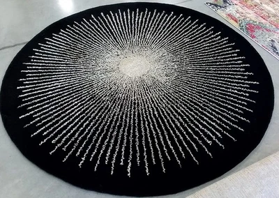 BLACK / BEIGE 8'-0" x 8'-0" Back Stain Rug, Reduced Price 1172780282 SOH655Z-8R - Image 1 of 4