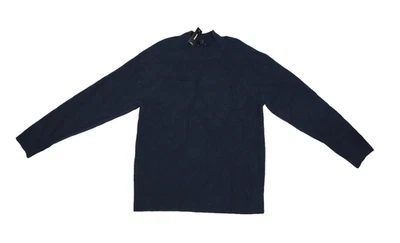 Express Sweater Mens Medium Navy Blue Crewneck Pullover Wool Blend Knit New Tags - Image 1 of 4